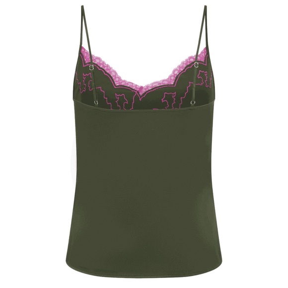 NWT Agent Provocateur Camisole, size 2, green pink - Picture 2 of 4